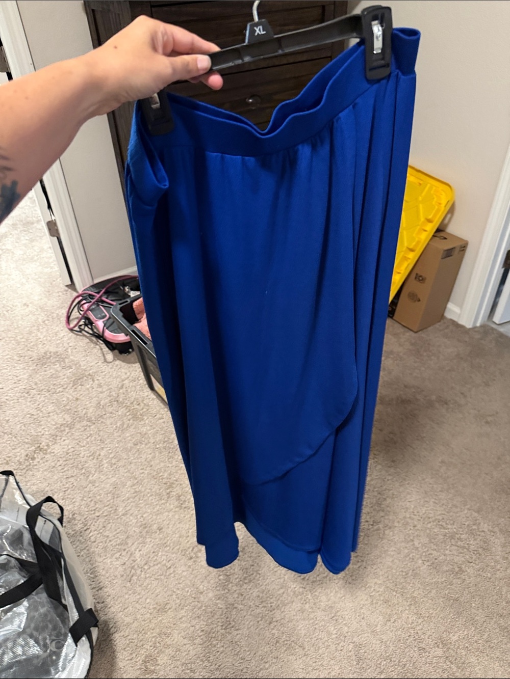 Women's Royal Blue Wrap Midi Skirt